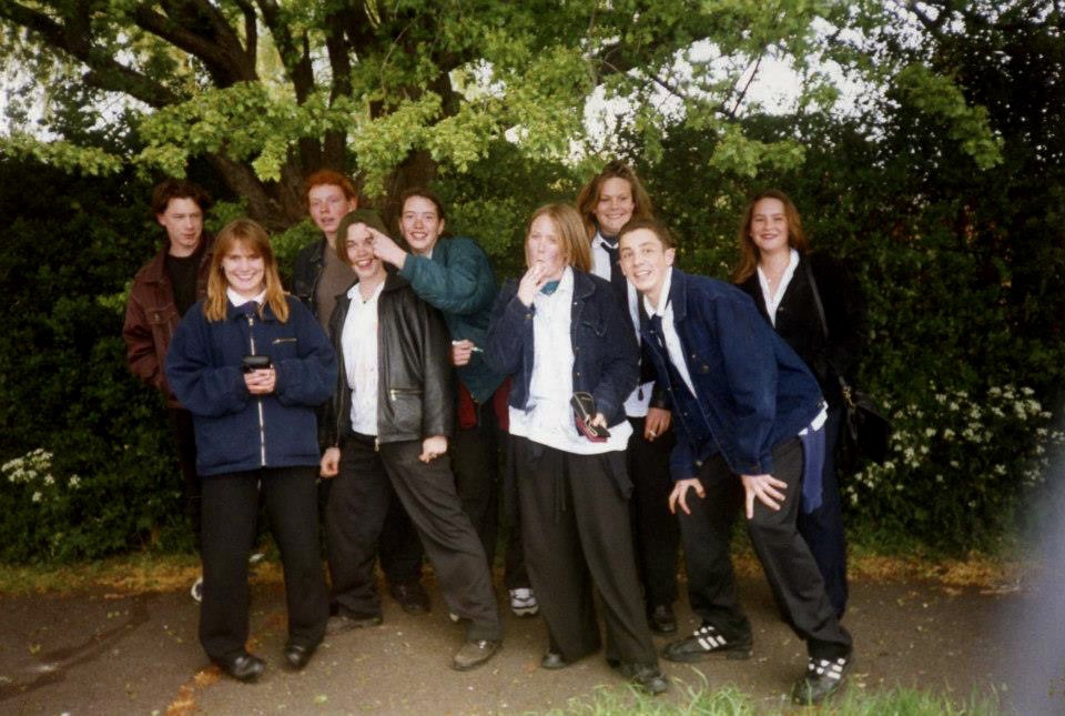 A group photograph of Mark and his school friends: 1996