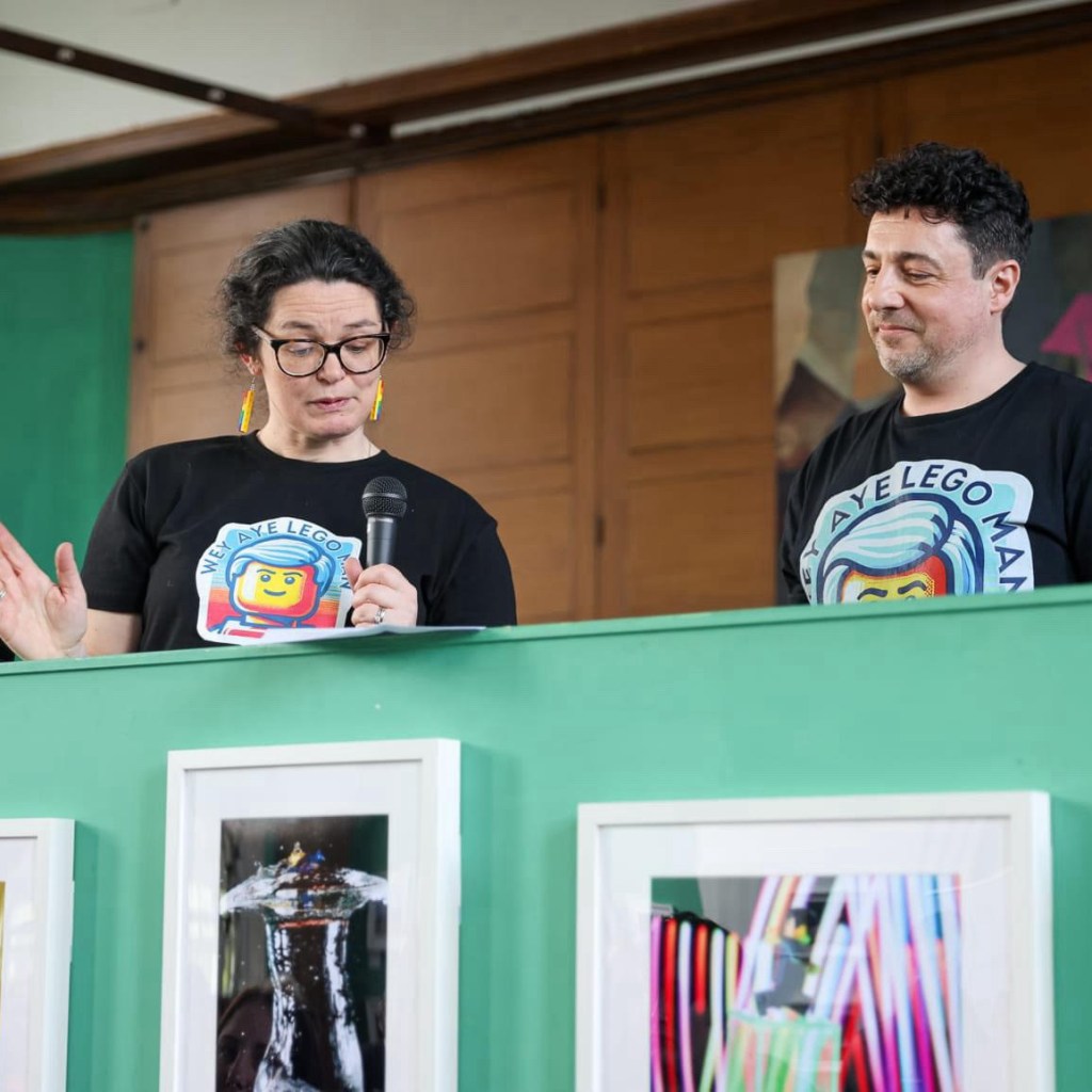 Rachel and Mark speaking at the 2024 exhibition 